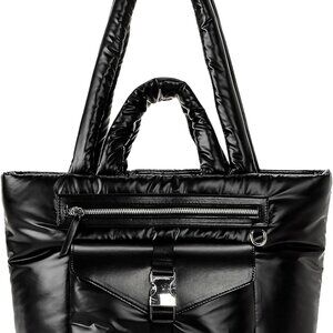 Large Puffy Tote Bag Women Nylon Quilted Multi Pocket Shoulder Handbag